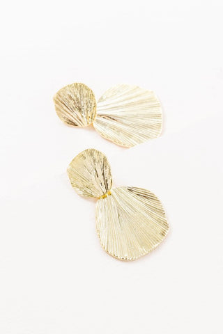 Gold Shell Drop Earrings