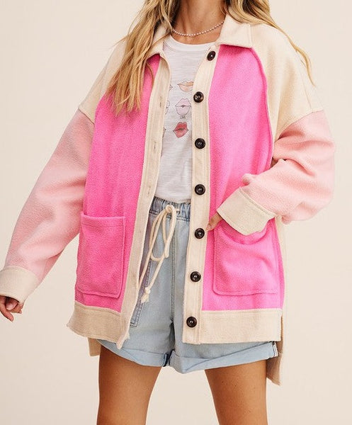 Soft Touch Terry-like Shacket Knit Jacket