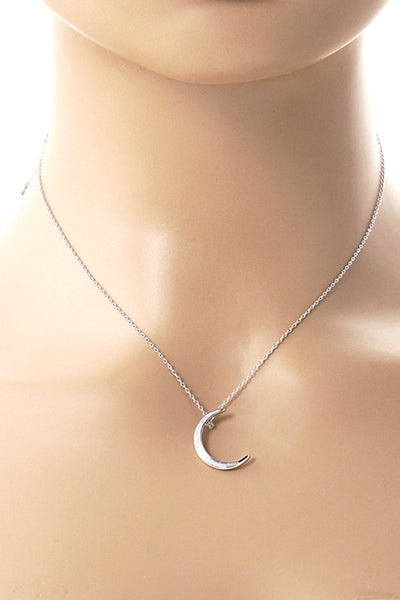 CZ Gold-Dipped Moon Necklace