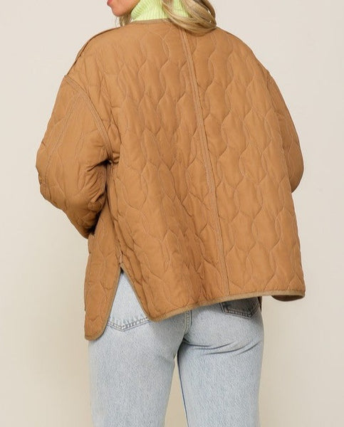 Quilted Puffer Jacket with Pockets