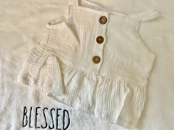 White Ruffle Tank