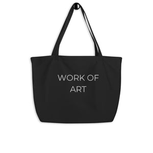 WORK OF ART EMBROIDERED LARGE ORGANIC TOTE BAG